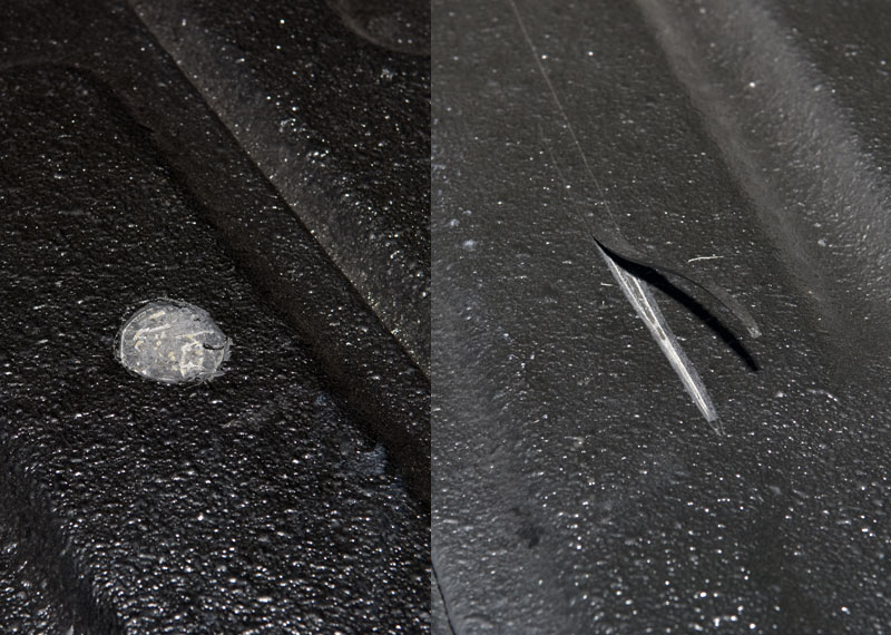 Example of a small gouge repair on a GM bedliner
